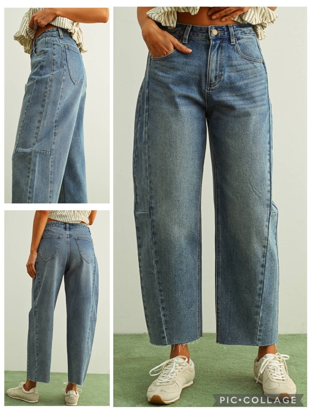 MIOU MUSE LOOSE FIT BARREL DENIM PANTS Women’s size Small